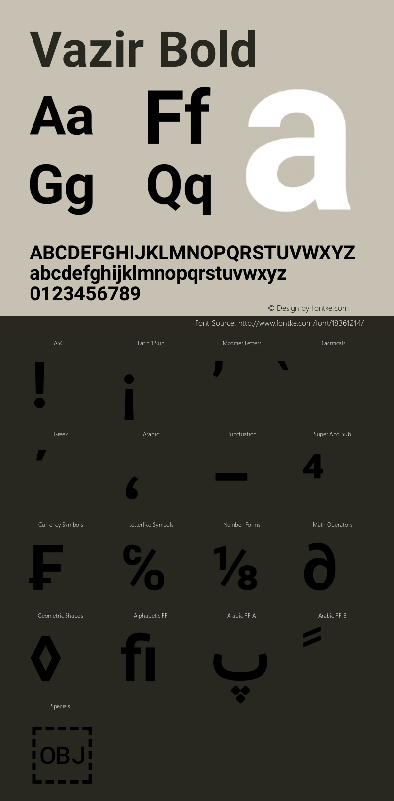 Vazir Bold Version 4.3.1 Font Sample