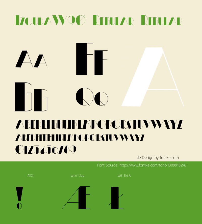 Izouda W90 Regular Version 1.00 Font Sample