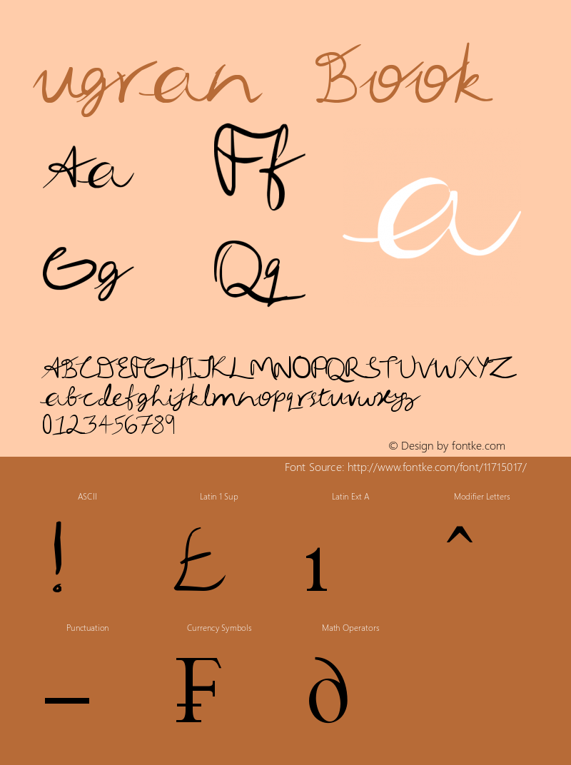 ugran Book Version 1.00 March 10, 2013, Font Sample