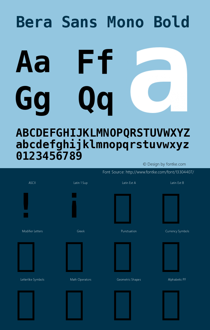 Bera Sans Mono Bold Version 002.000 Font Sample