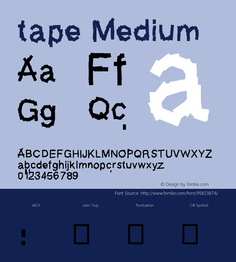 tape Version 001.000 Font Sample