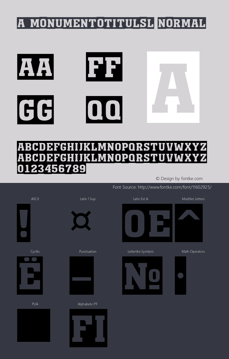 a_MonumentoTitulSl Normal 01.03 Font Sample