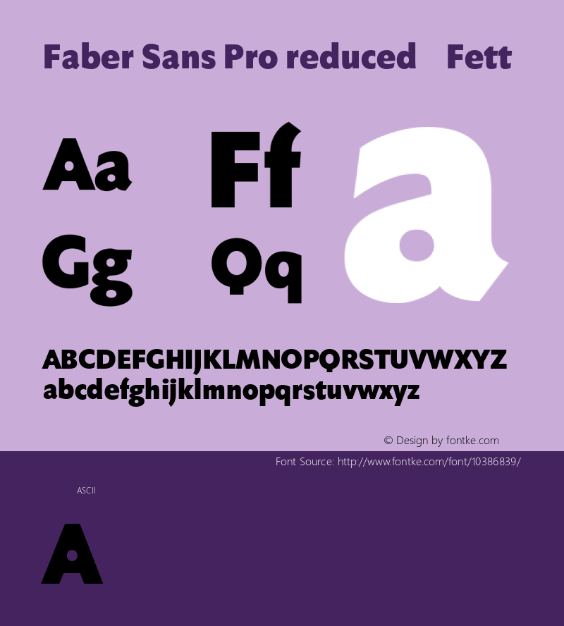 Faber Sans Pro reduced 95 Fett Version 4.013 Font Sample
