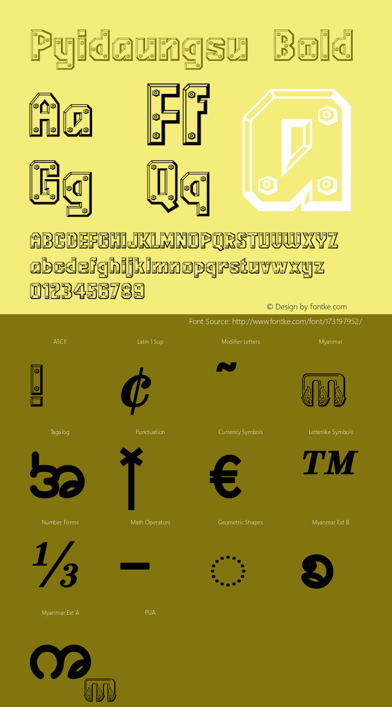 Pyidaungsu Bold Version 2.053;August 22, 2021;FontCreator 13.0.0.2675 64-bit图片样张