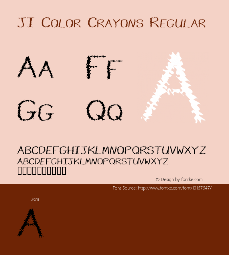 JI Color Crayons Regular Macromedia Fontographer 4.1 5/26/2000 Font Sample