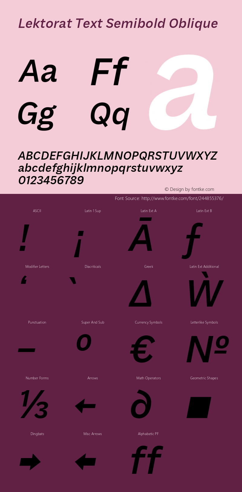 Lektorat Text Semibold Oblique Version 1.001图片样张