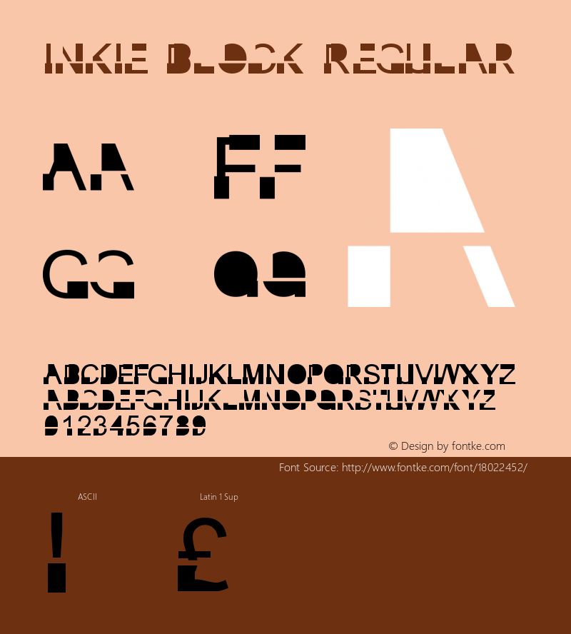 Inkie Block Regular Version 1.00 2012 Font Sample