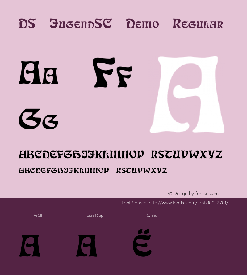 DS JugendSC Demo Regular Version 1.0; 2000; initial release Font Sample