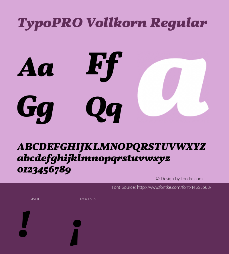 TypoPRO Vollkorn Regular Version 2.001 Font Sample