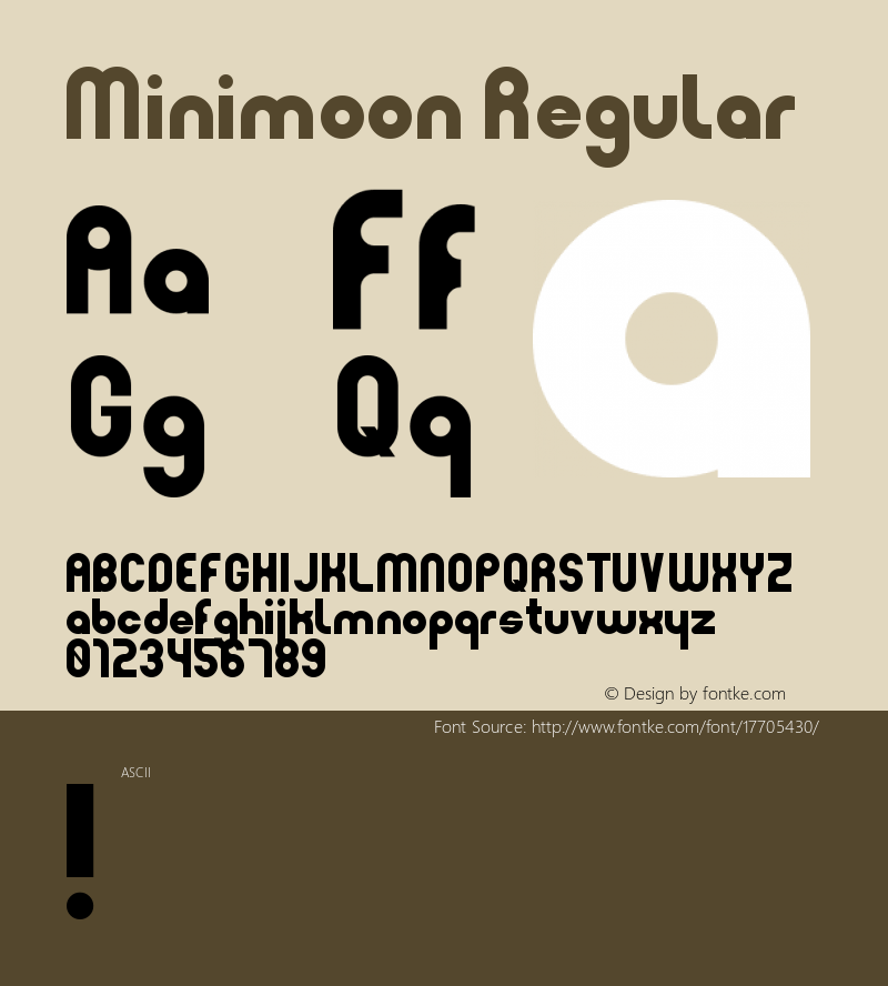 Minimoon Regular Unknown Font Sample