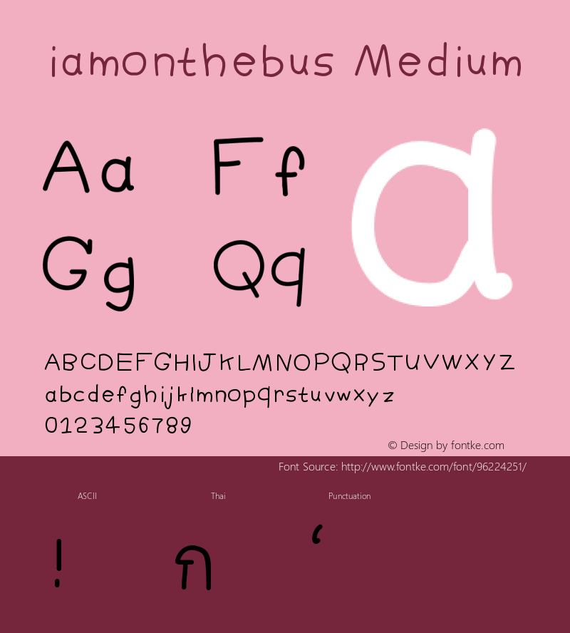 iamonthebus Version 001.000 Font Sample