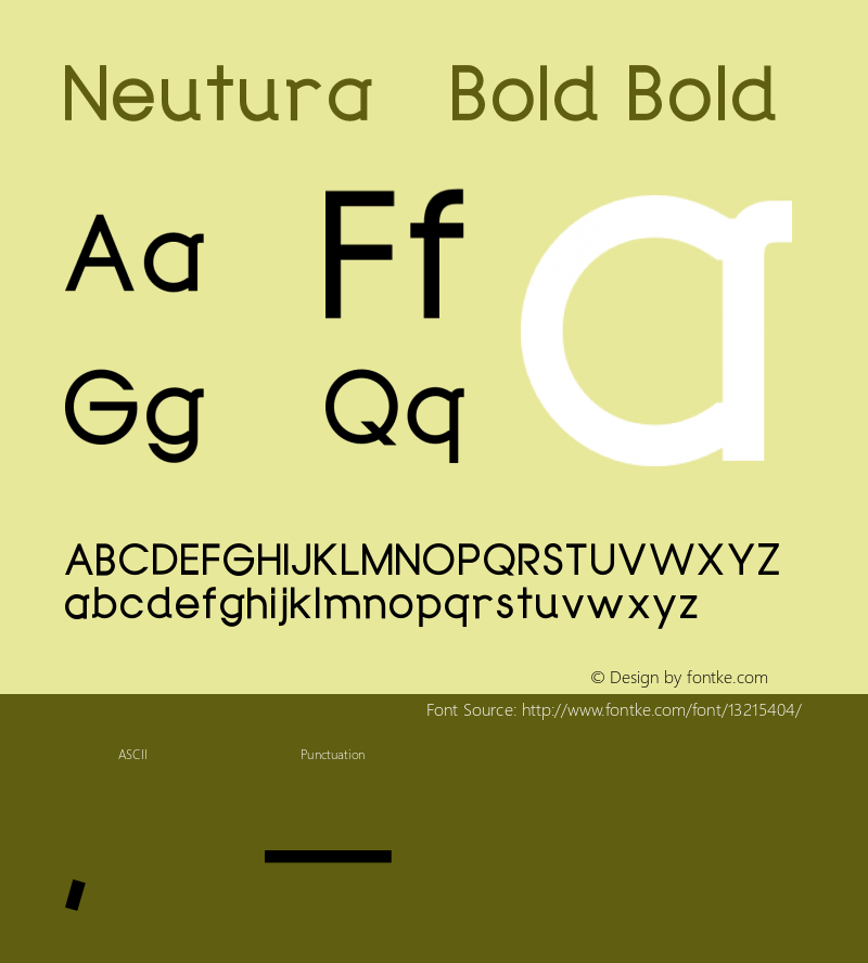 Neutura-Bold Bold Version 1.0 Font Sample