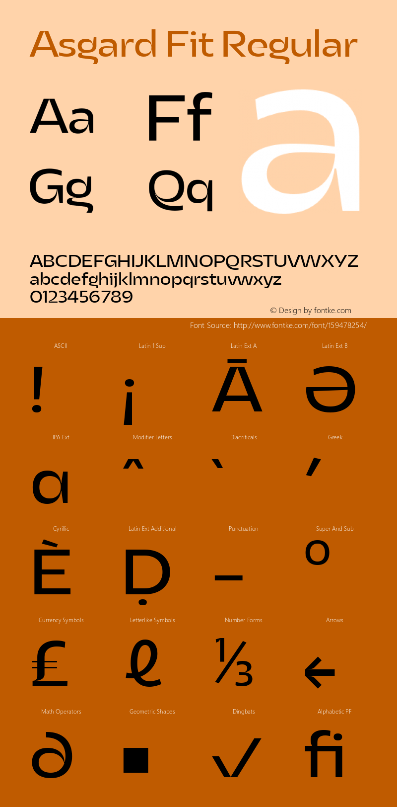 Asgard Fit Regular Version 2.003;FEAKit 1.0 Font Sample