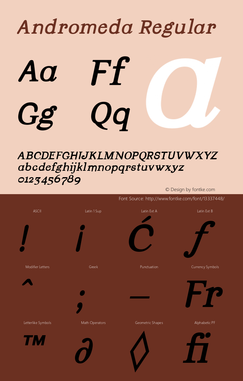 Andromeda Regular 001.000 Font Sample