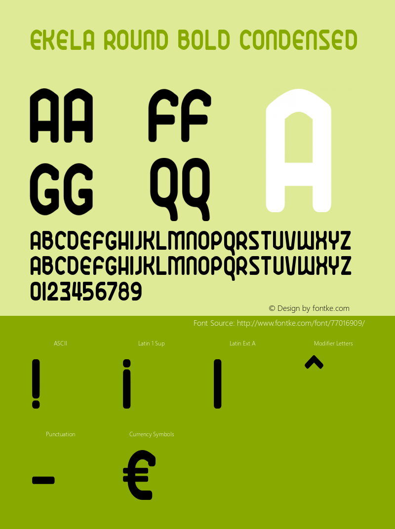 Ekela Round Bold Condensed Version 1.0; Jun 2020 Font Sample