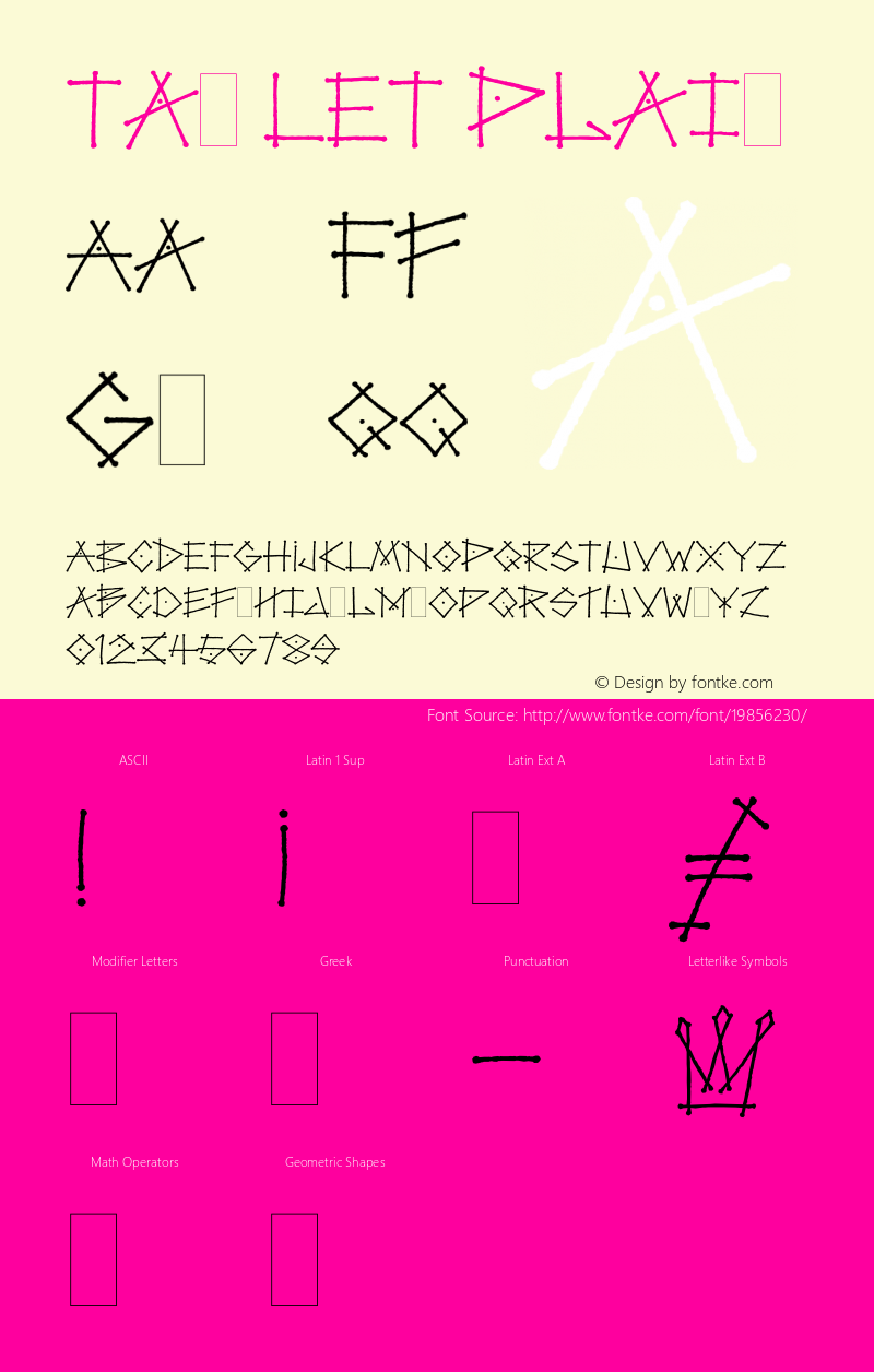 Tag LET Plain:1.0 1.0 Font Sample