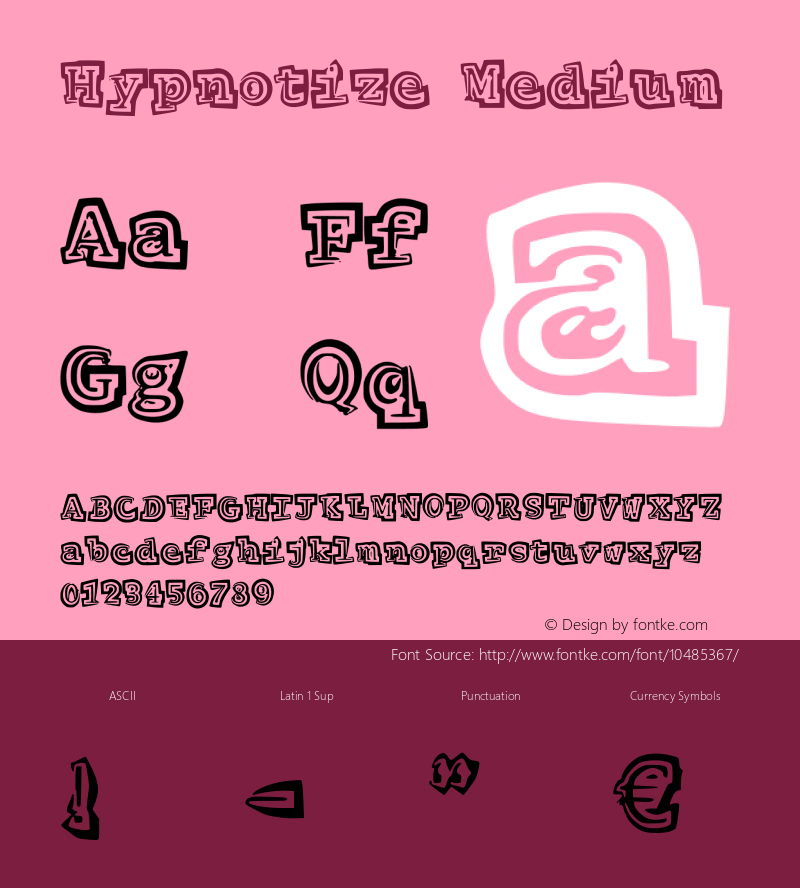 Hypnotize Medium Version 001.000 Font Sample