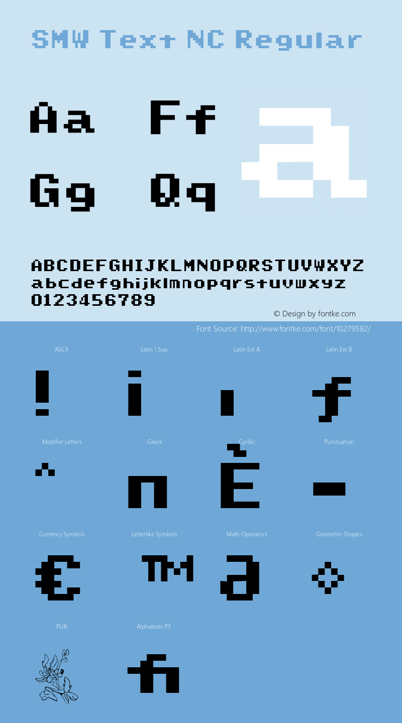 SMW Text NC Regular Version 1.000 2010 initial release Font Sample