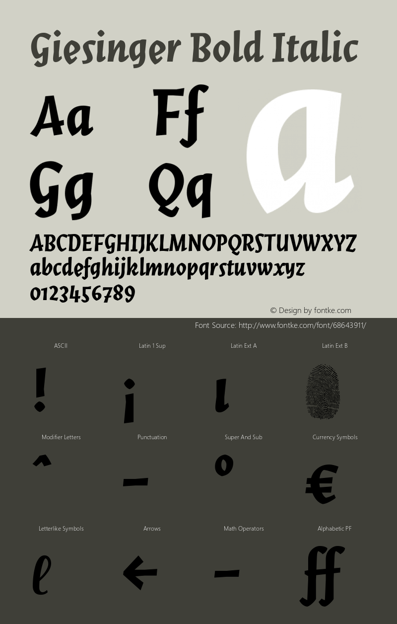 Giesinger-BoldItalic Version 1.000 | wf-rip DC20180215 Font Sample