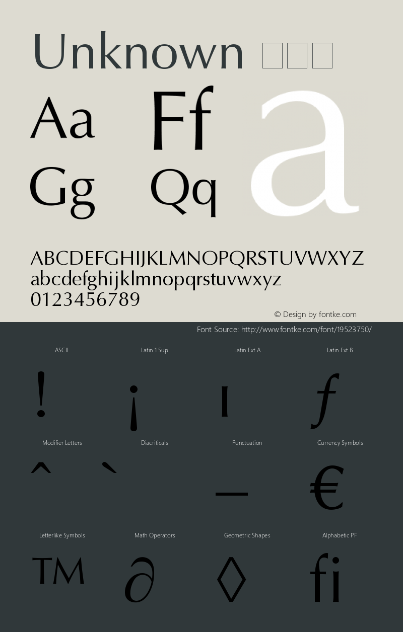  常规体  Font Sample