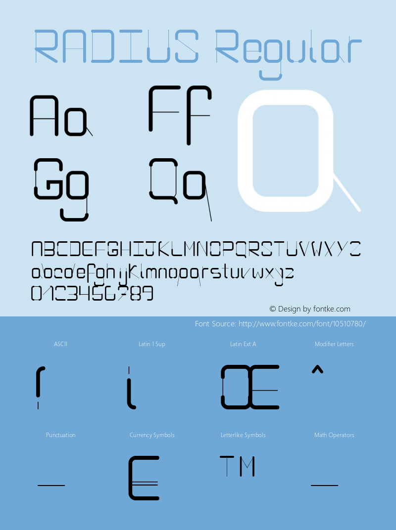 RADIUS Regular Version 1.000 Font Sample