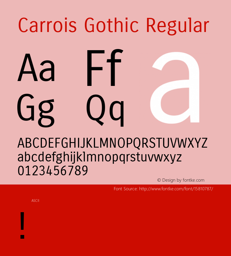 Carrois Gothic Regular Version 1.001; ttfautohint (v1.4.1) Font Sample