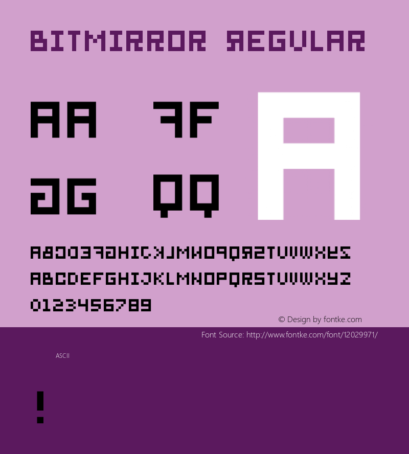 bitmirror Regular 1.0 Font Sample