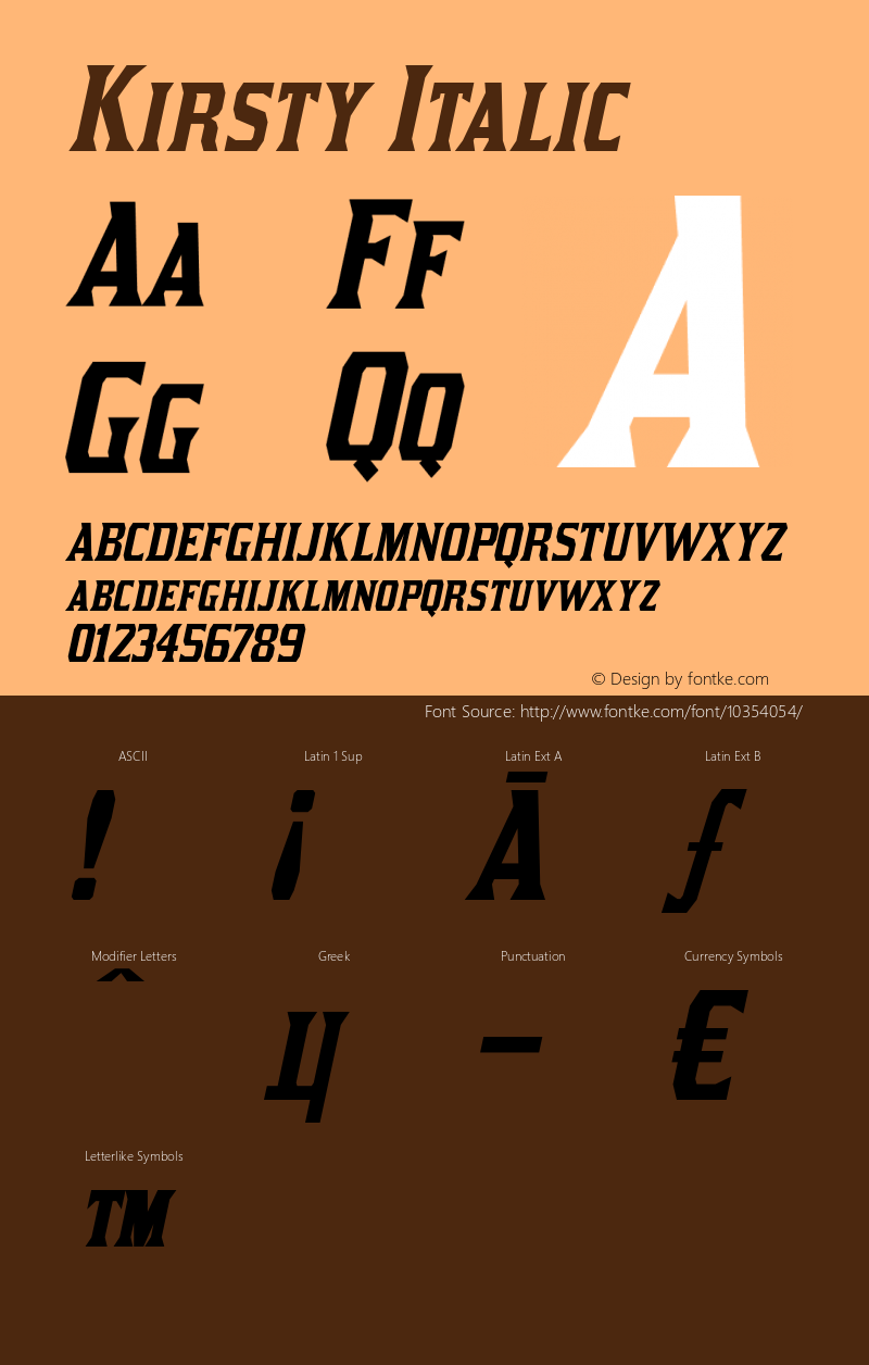 Kirsty Italic OTF 3.000;PS 001.001;Core 1.0.29 Font Sample