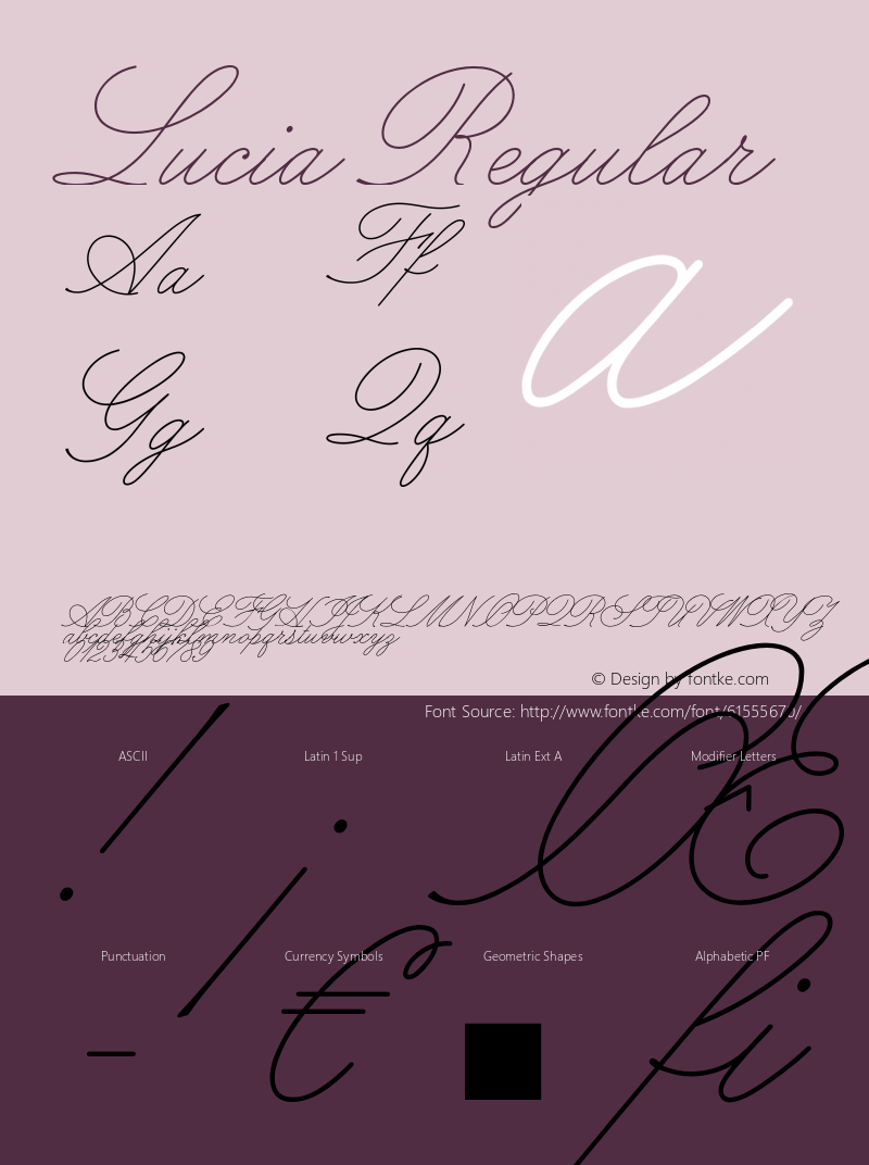 Lucia-Regular Version 001.000 Font Sample