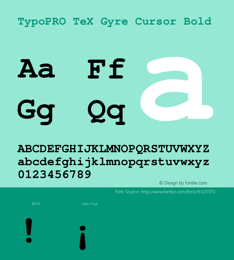 TypoPRO TeX Gyre Cursor Bold Version 2.004;PS 2.004;hotconv 1.0.49;makeotf.lib2.0.14853 Font Sample