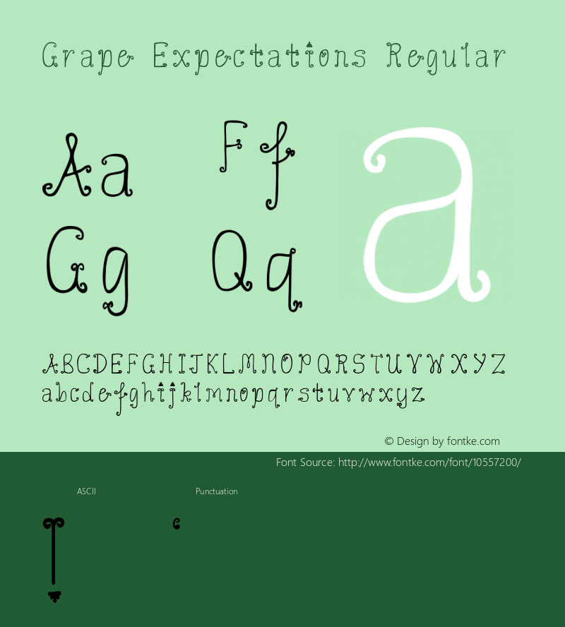 Grape Expectations Regular Unknown Font Sample