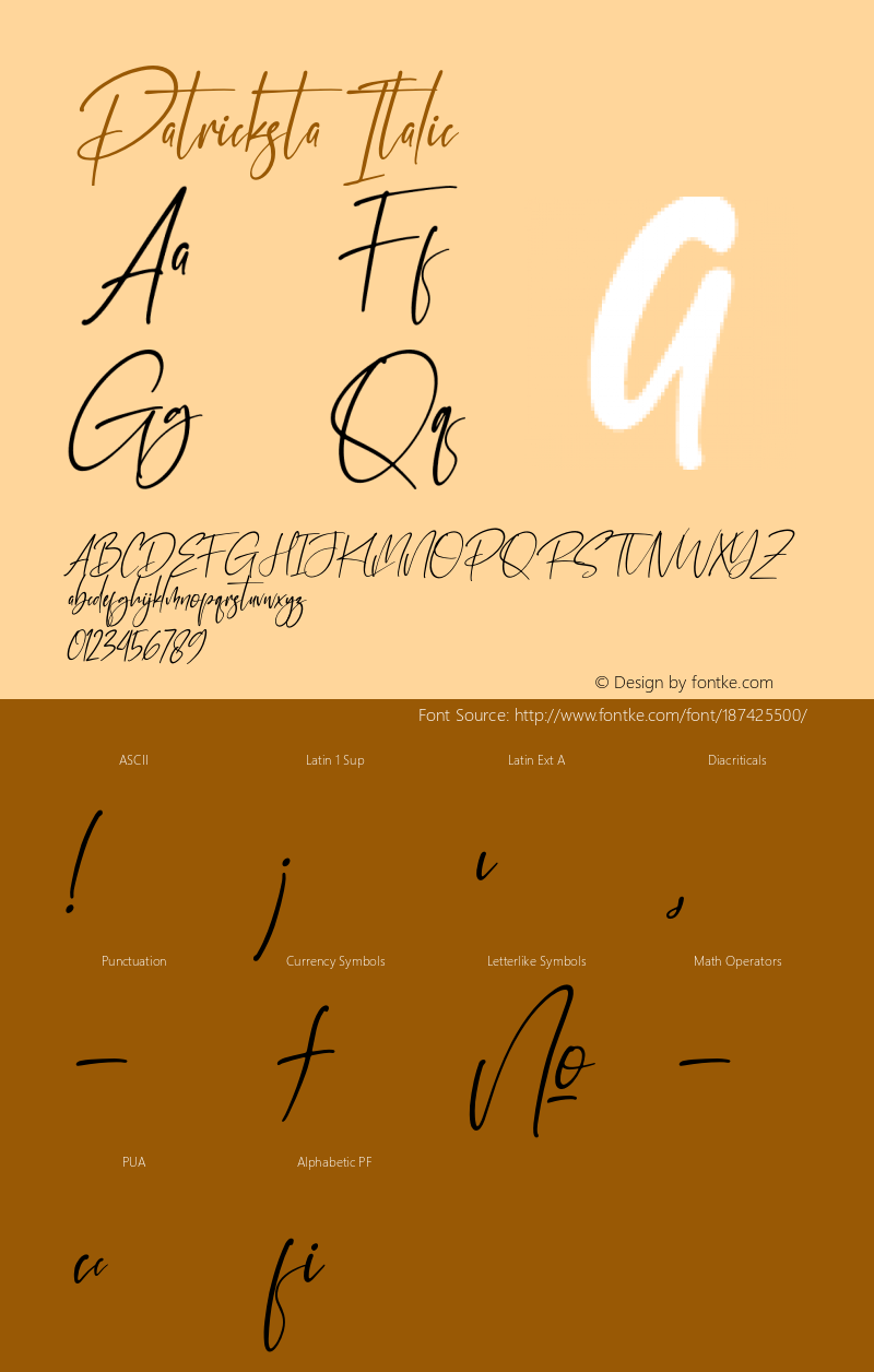 Patricksta Italic Version 1.00;November 4, 2021;FontCreator 13.0.0.2683 64-bit图片样张