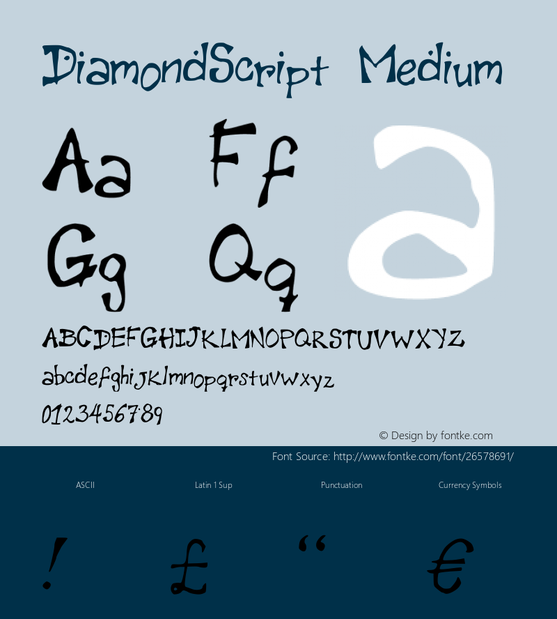 DiamondScript Version 001.000 Font Sample