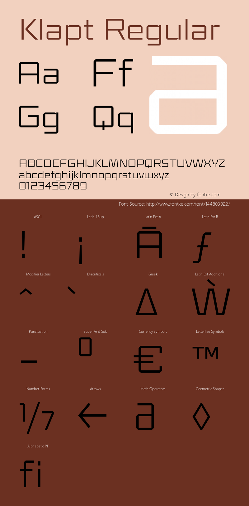 Klapt Regular Version 1.000 | wf-rip DC20190925 Font Sample