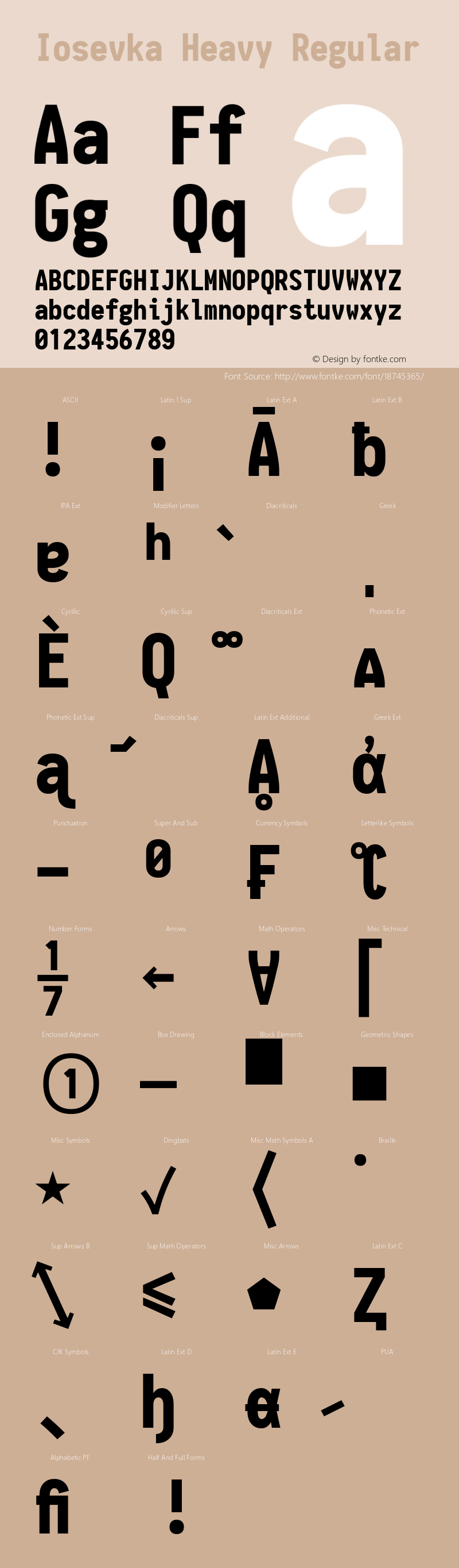 Iosevka Heavy Regular 1.10.3 Font Sample