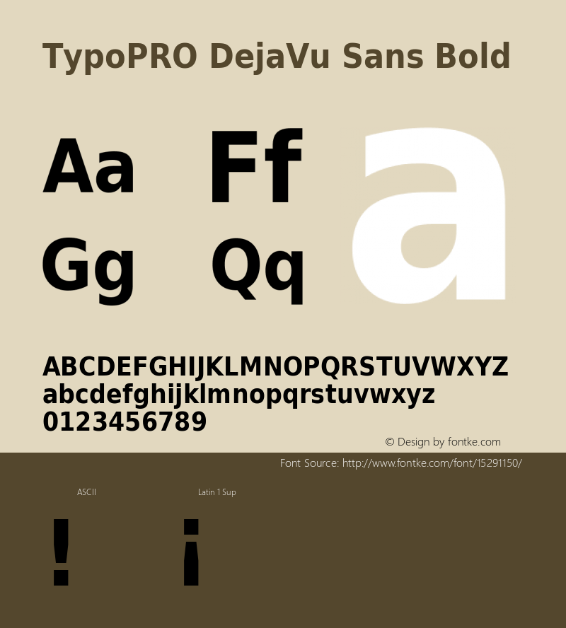 TypoPRO DejaVu Sans Bold Version 2.34 Font Sample