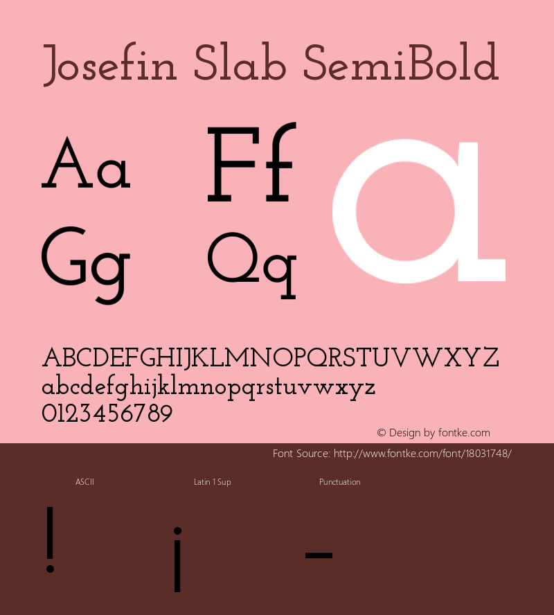 Josefin Slab SemiBold Version 1.000 Font Sample