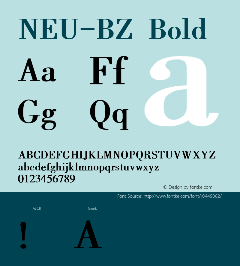 NEU-BZ Bold 2.0 Font Sample