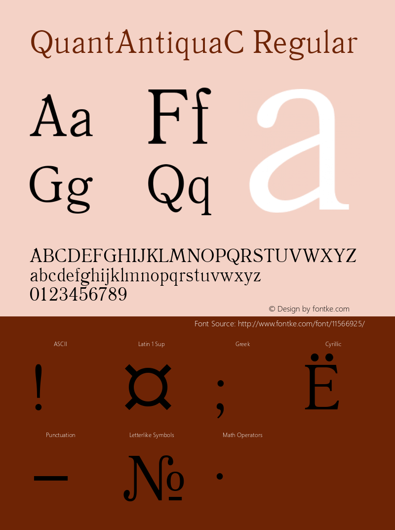 QuantAntiquaC Regular Version 001.000 Font Sample