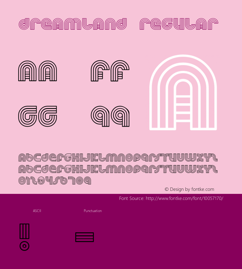 Dreamland Regular Version 1.1 Font Sample