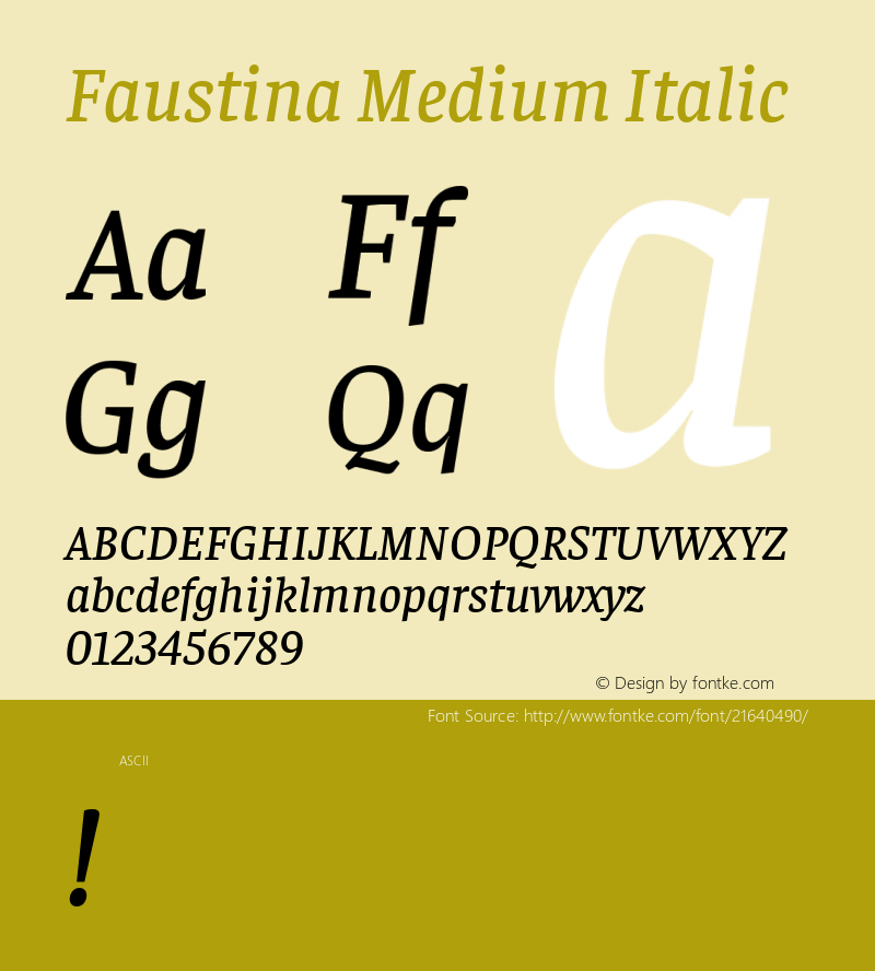 FaustinaMedium Version 1.0 Font Sample