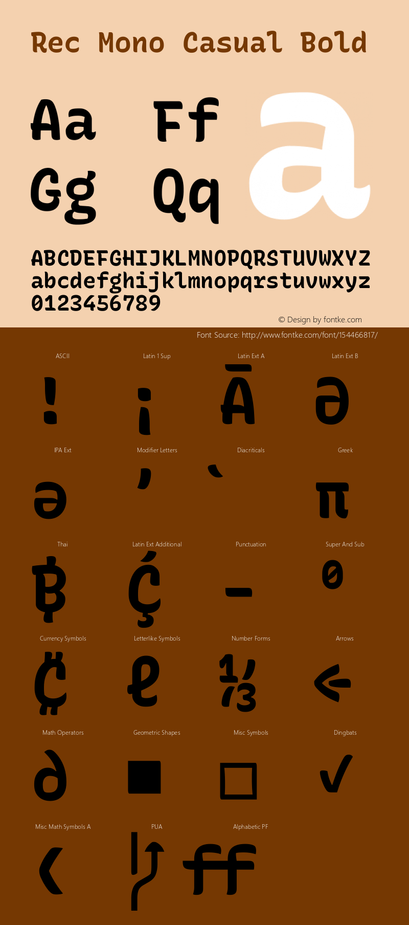 Rec Mono Casual Bold Version 1.070 Font Sample