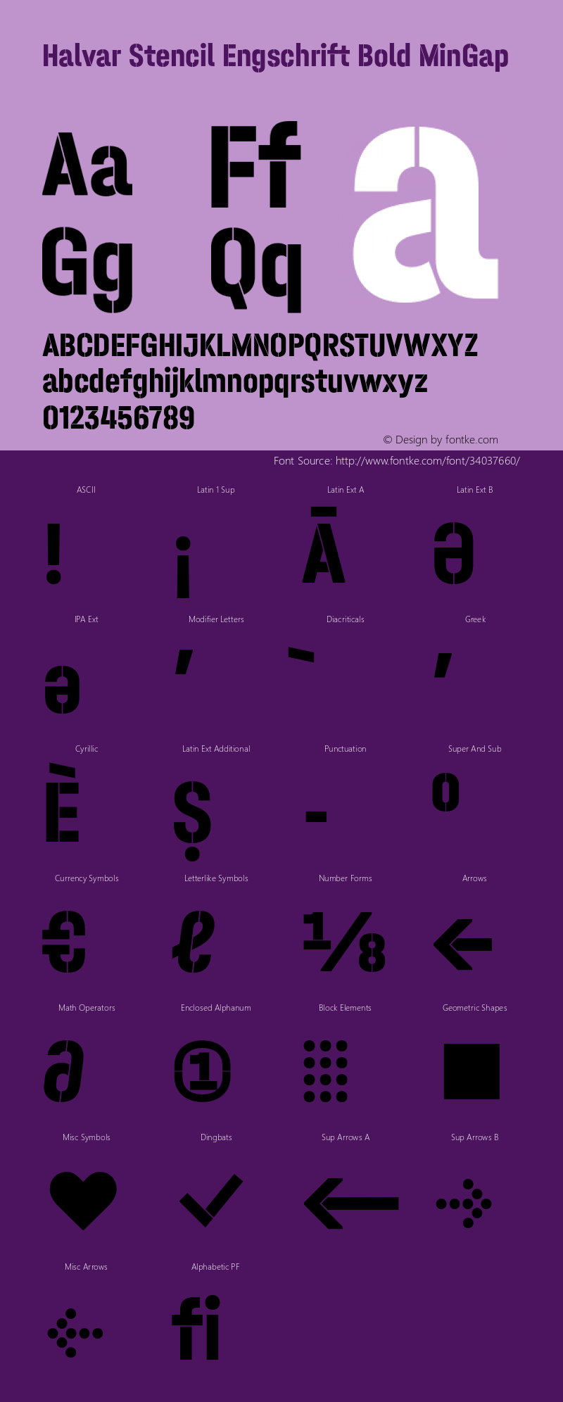 Halvar Stencil Engschrift Bold MinGap Version 1.000;hotconv 1.0.109;makeotfexe 2.5.65596 Font Sample