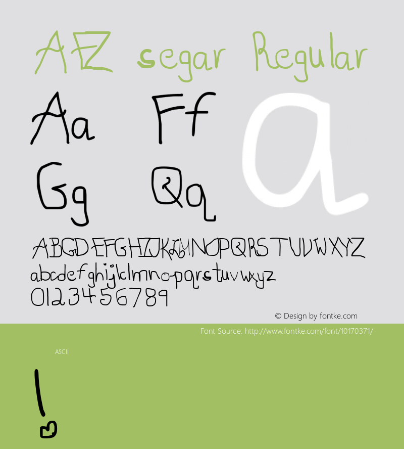AEZ segar Regular Macromedia Fontographer 4.1 9/3/02 Font Sample