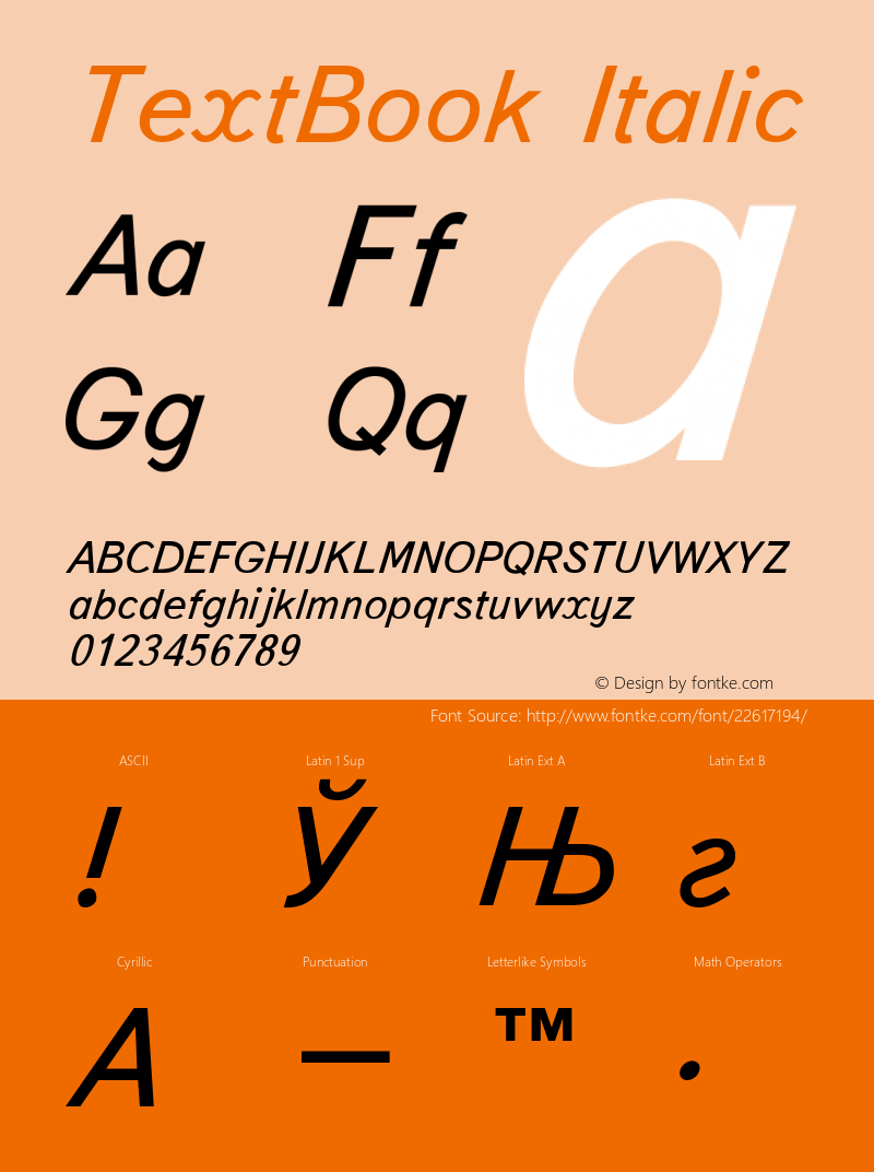 TextBook Italic Converted from t:\TEXTBI.TF1 by ALLTYPE Font Sample