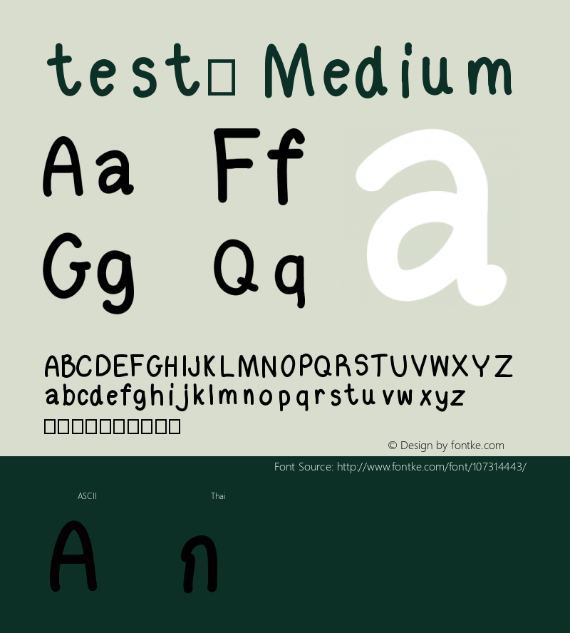 test1 Version 001.000 Font Sample