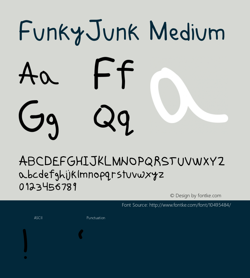 FunkyJunk Medium Version 001.000 Font Sample