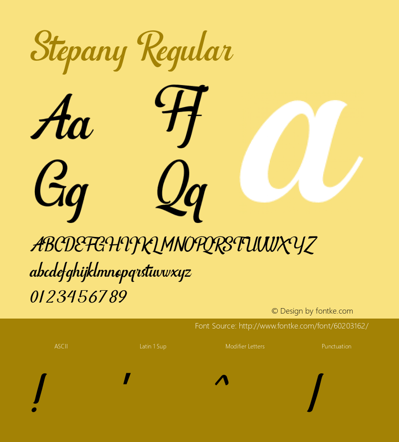 Stepany Version 1.000;hotconv 1.0.109;makeotfexe 2.5.65596 Font Sample