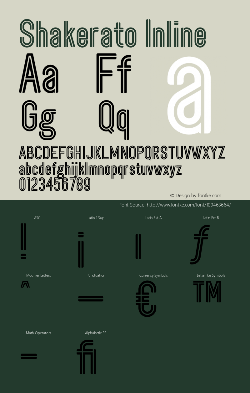 Shakerato Inline Version 1.023;Fontself Maker 3.5.4 Font Sample