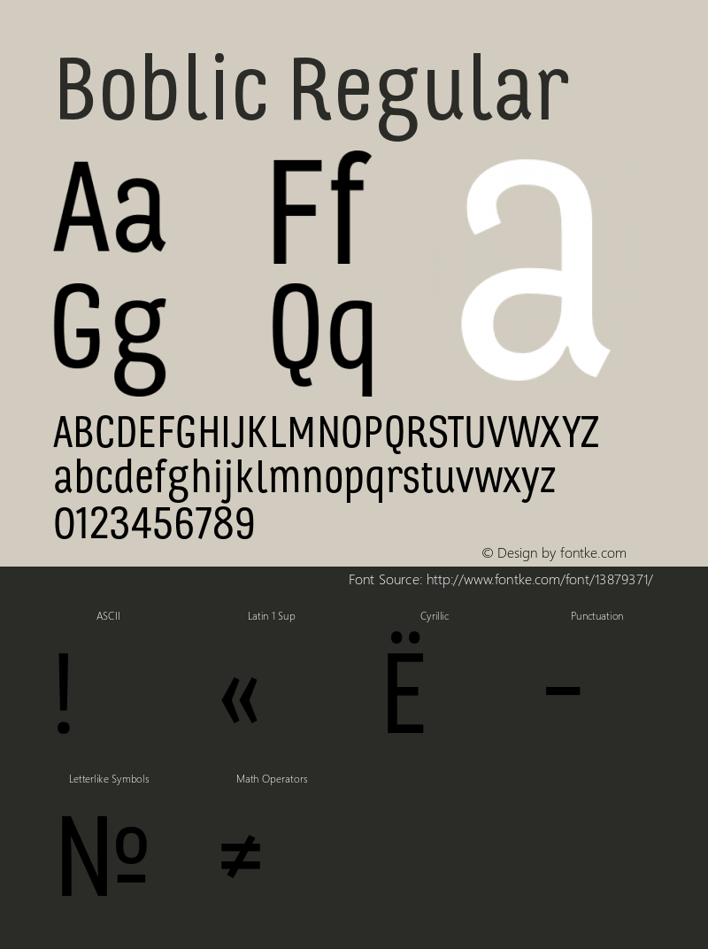 Boblic Regular Version 001.000 Font Sample